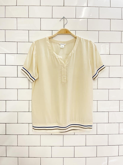 club monaco silk shirt with knit trim - good market thrift store