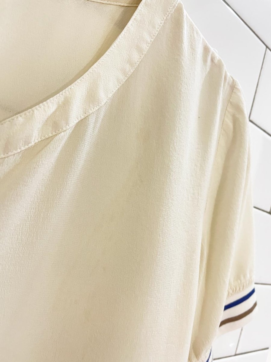 club monaco silk shirt with knit trim - good market thrift store