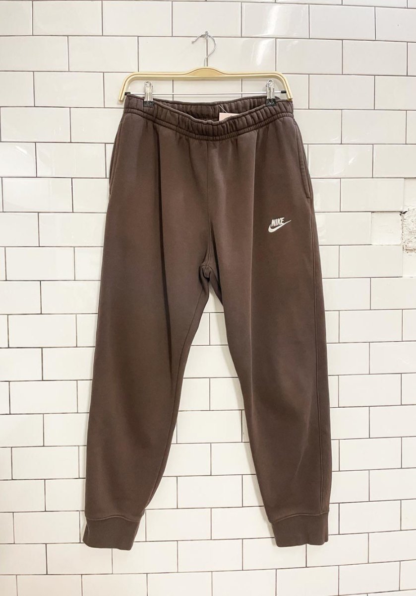 nike small check logo fleece sweatpant - good market thrift store