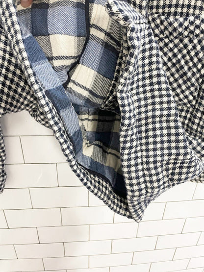 zara quilted gauze cotton plaid shirt jacket - good market thrift store