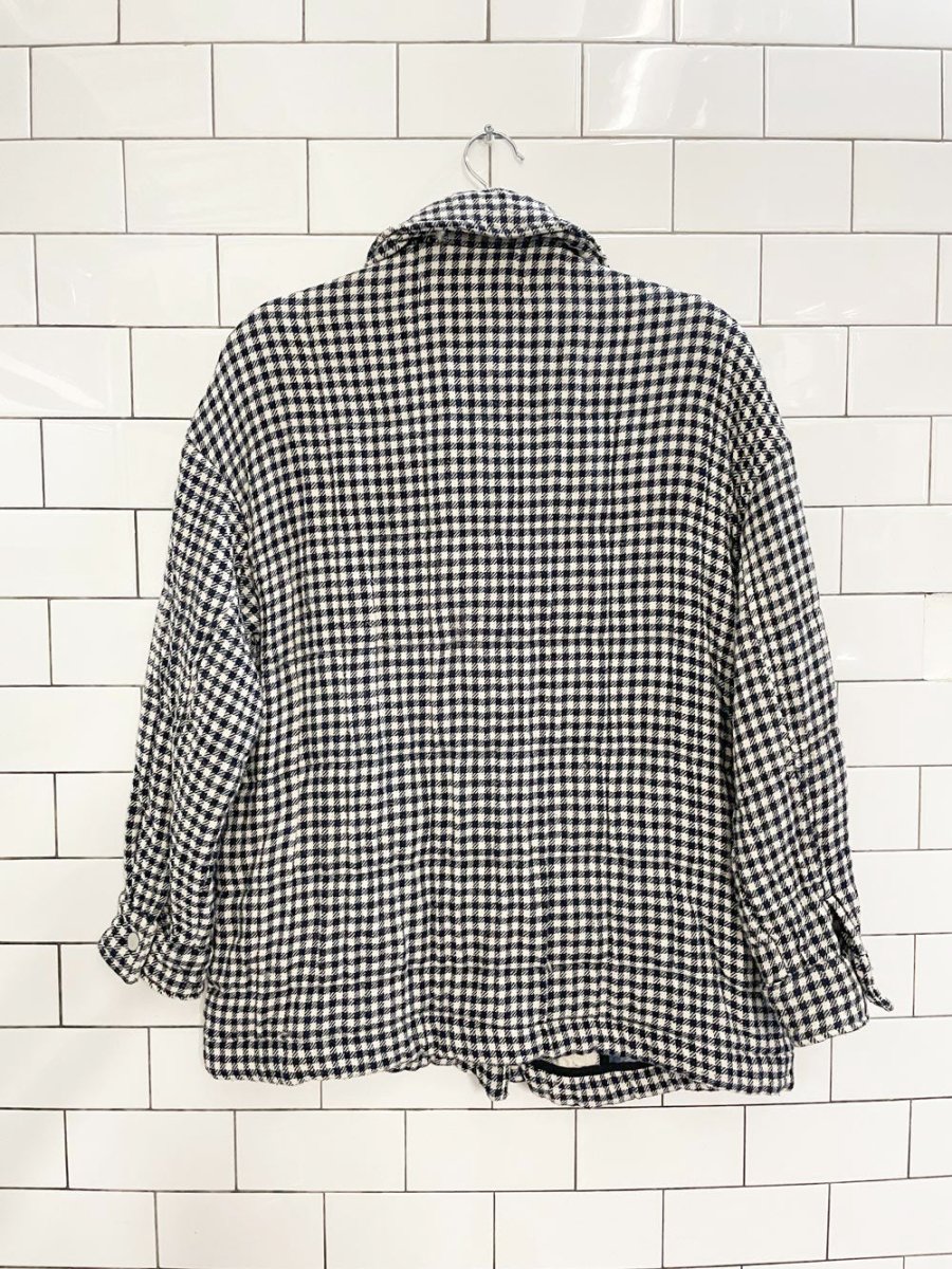 zara quilted gauze cotton plaid shirt jacket - good market thrift store