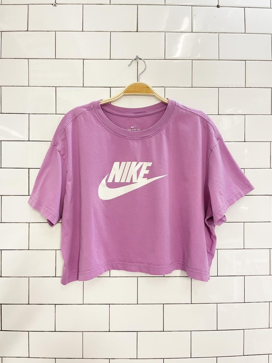 nike lilac crop big logo tee - good market thrift store