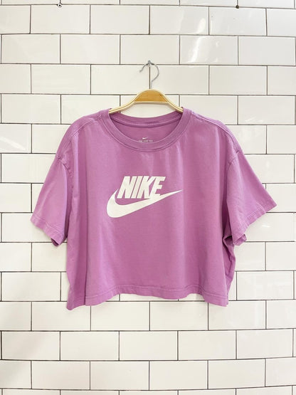 nike lilac crop big logo tee - good market thrift store