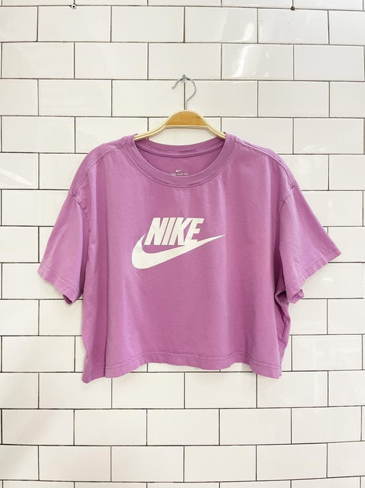 nike lilac crop big logo tee - good market thrift store