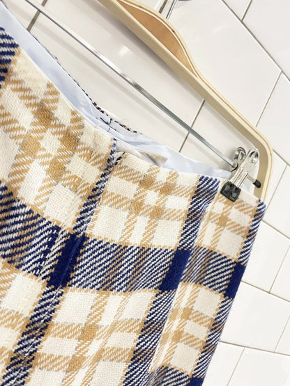 vintage 60s pant - man wool plaid sleeveless jacket and pant set - good market thrift store