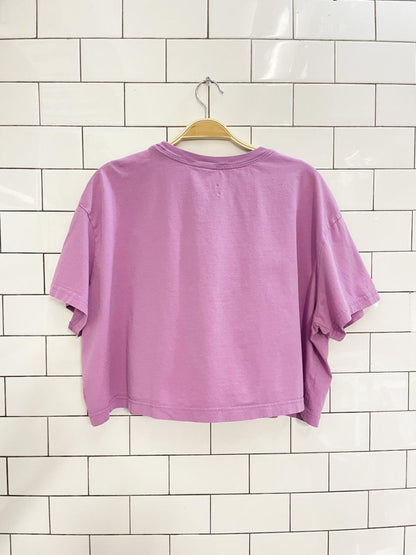 nike lilac crop big logo tee - good market thrift store