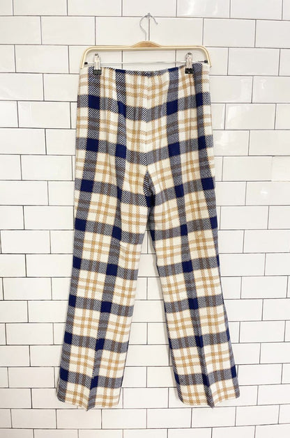 vintage 60s pant - man wool plaid sleeveless jacket and pant set - good market thrift store