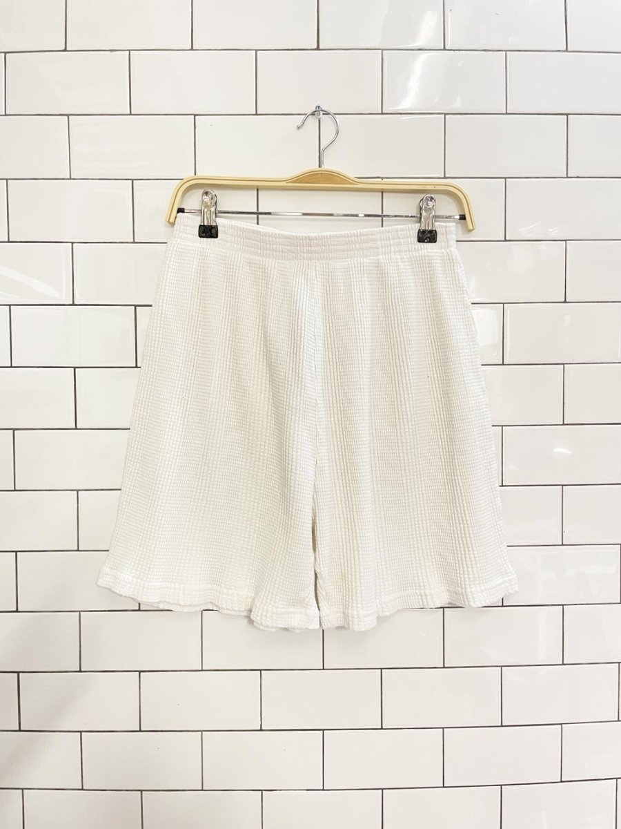 vintage 90s cotton ginny waffle lounge shorts - good market thrift store