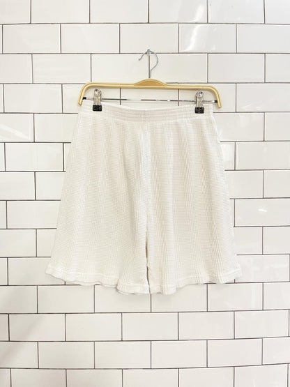 vintage 90s cotton ginny waffle lounge shorts - good market thrift store