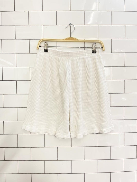 vintage 90s cotton ginny waffle lounge shorts - good market thrift store
