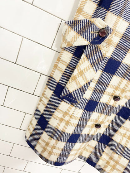 vintage 60s pant - man wool plaid sleeveless jacket and pant set - good market thrift store