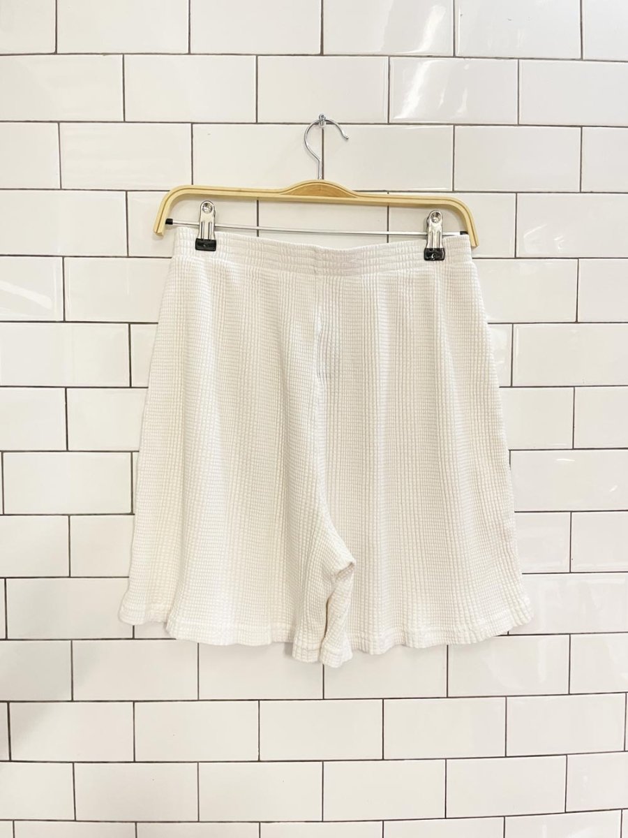 vintage 90s cotton ginny waffle lounge shorts - good market thrift store