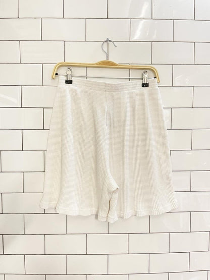 vintage 90s cotton ginny waffle lounge shorts - good market thrift store