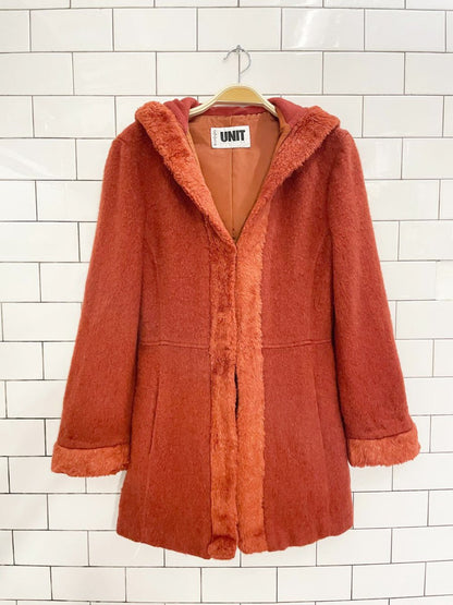 y2k unit collection mohair - wool blend hooded jacket - good market thrift store