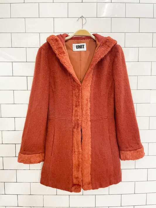y2k unit collection mohair - wool blend hooded jacket - good market thrift store