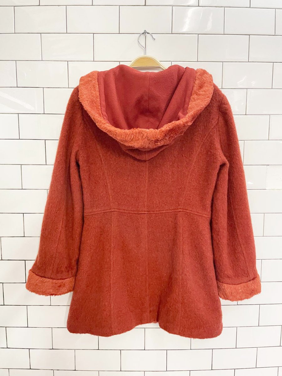 y2k unit collection mohair - wool blend hooded jacket - good market thrift store