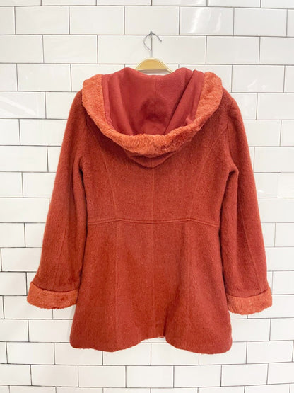 y2k unit collection mohair - wool blend hooded jacket - good market thrift store