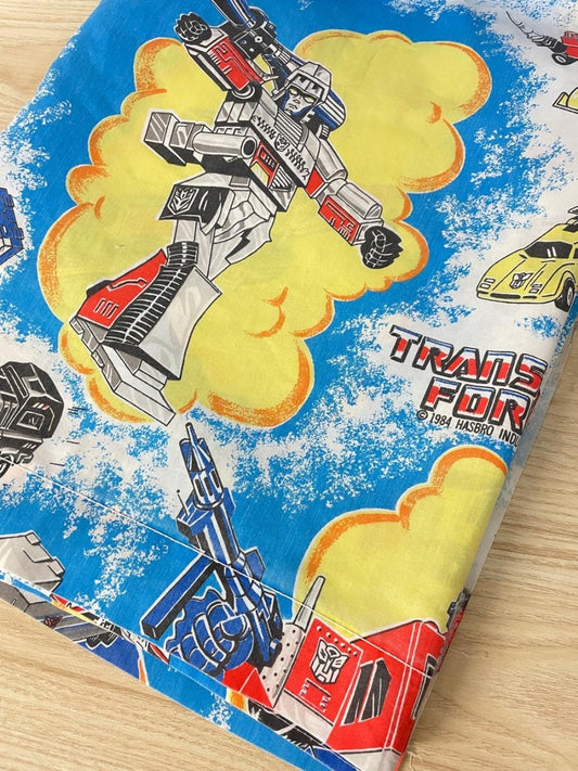 vintage 80s hasbro transformers flat bed sheet - good market thrift store