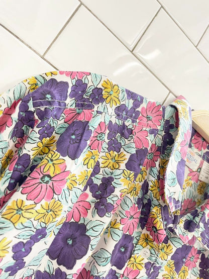 vintage 00s essential needs pleated yoke floral shirt - good market thrift store