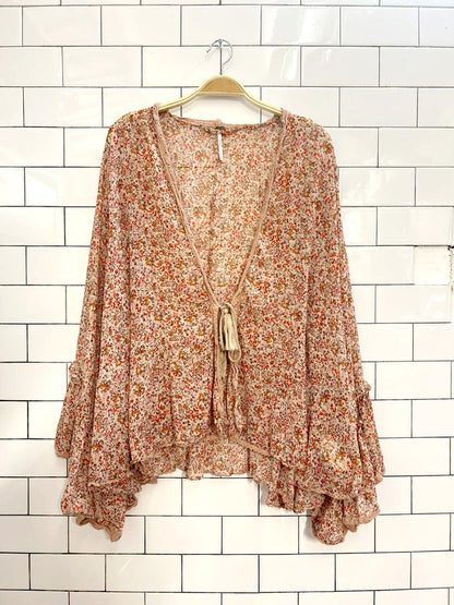 free people lola kimono oversized ruffle top - good market thrift store