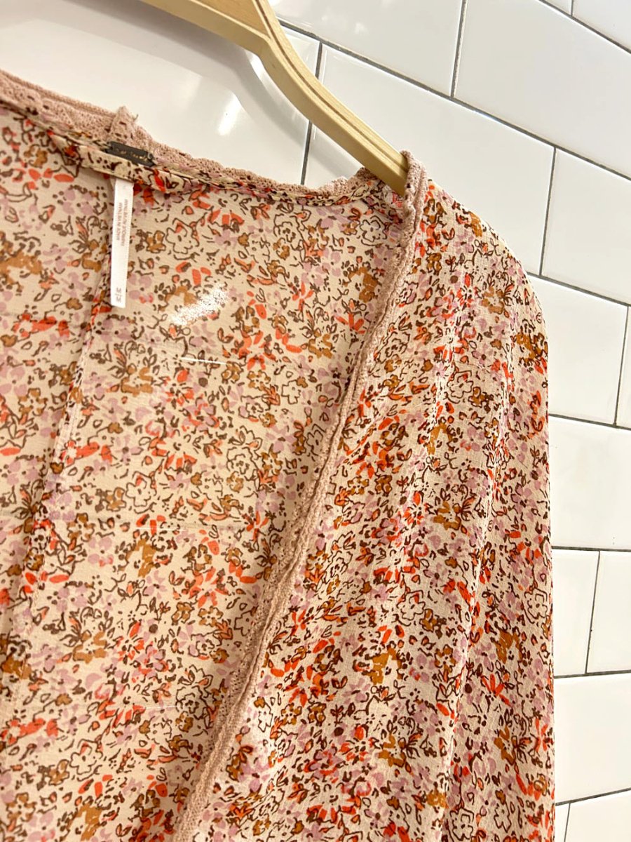 free people lola kimono oversized ruffle top - good market thrift store