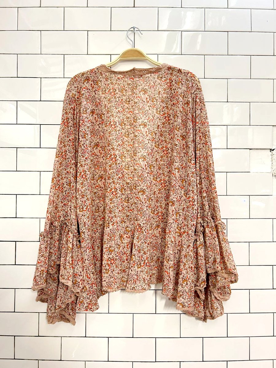free people lola kimono oversized ruffle top - good market thrift store