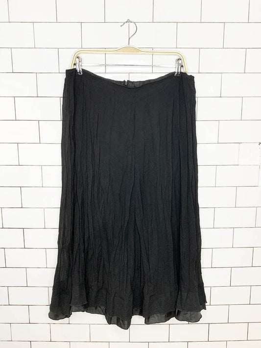 vintage 90s woolworths pleated chiffon midi skirt
