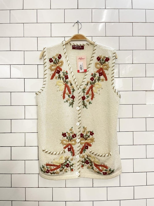 vintage embroidered knit vest - good market thrift store