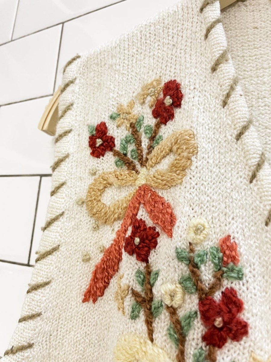 vintage embroidered knit vest - good market thrift store