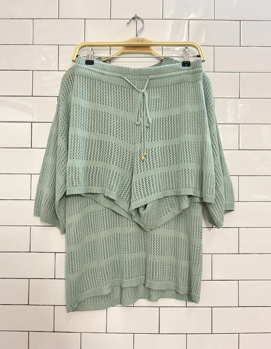 seven wonders samia oversized crochet tee and shorts set - good market thrift store