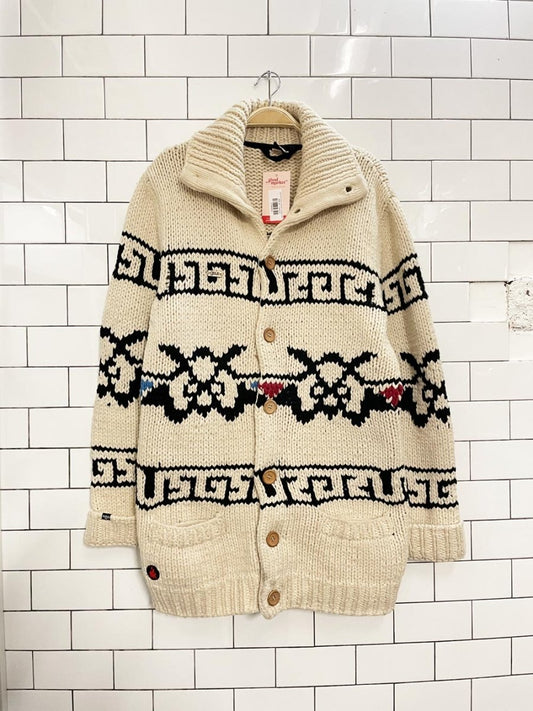 gsus wool - blend cowichan cardigan sweater - good market thrift store