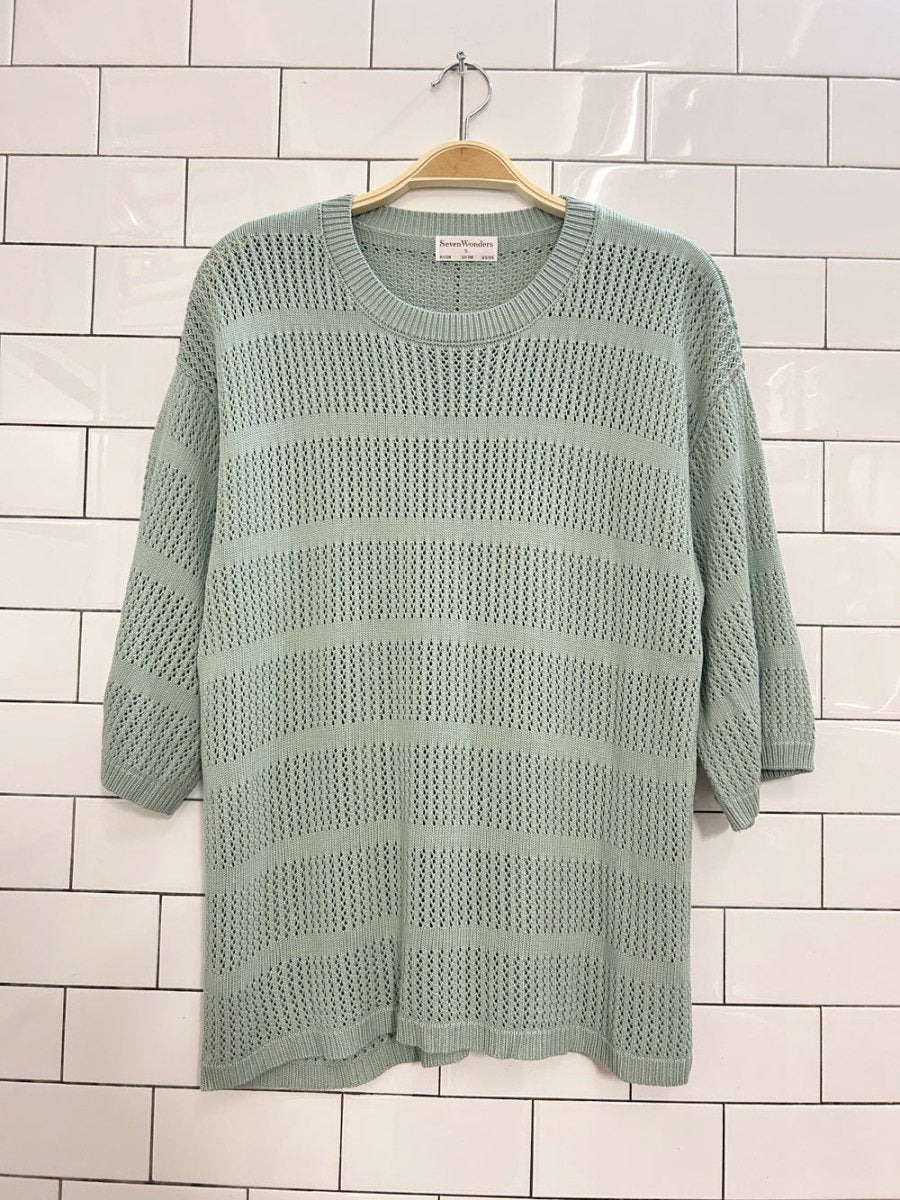 seven wonders samia oversized crochet tee and shorts set - good market thrift store