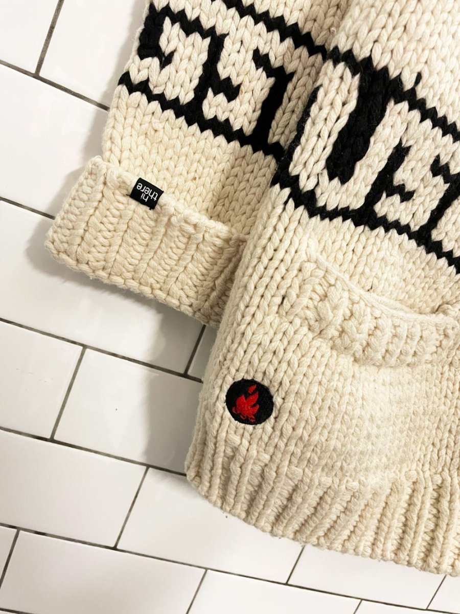 gsus wool - blend cowichan cardigan sweater - good market thrift store