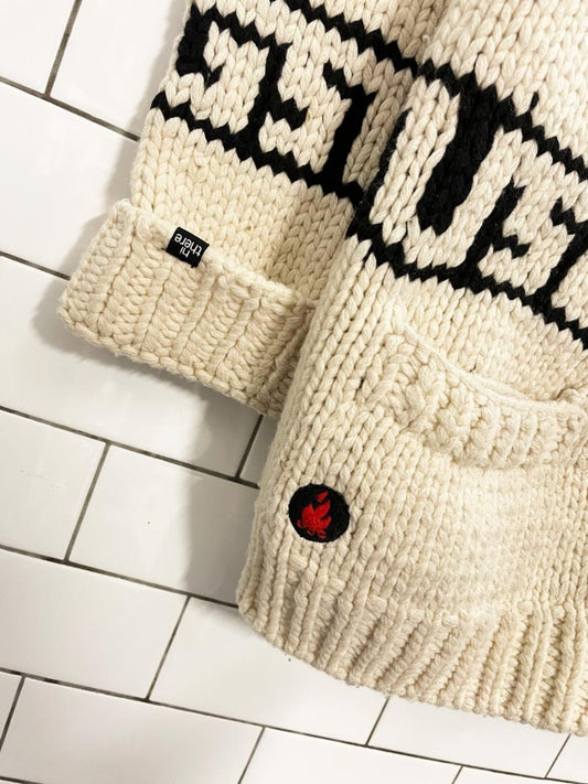 gsus wool - blend cowichan cardigan sweater - good market thrift store