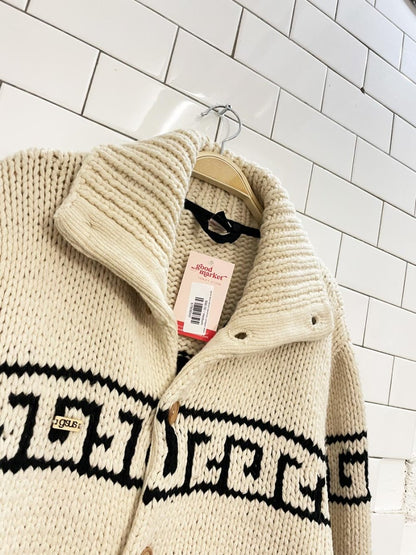 gsus wool - blend cowichan cardigan sweater - good market thrift store