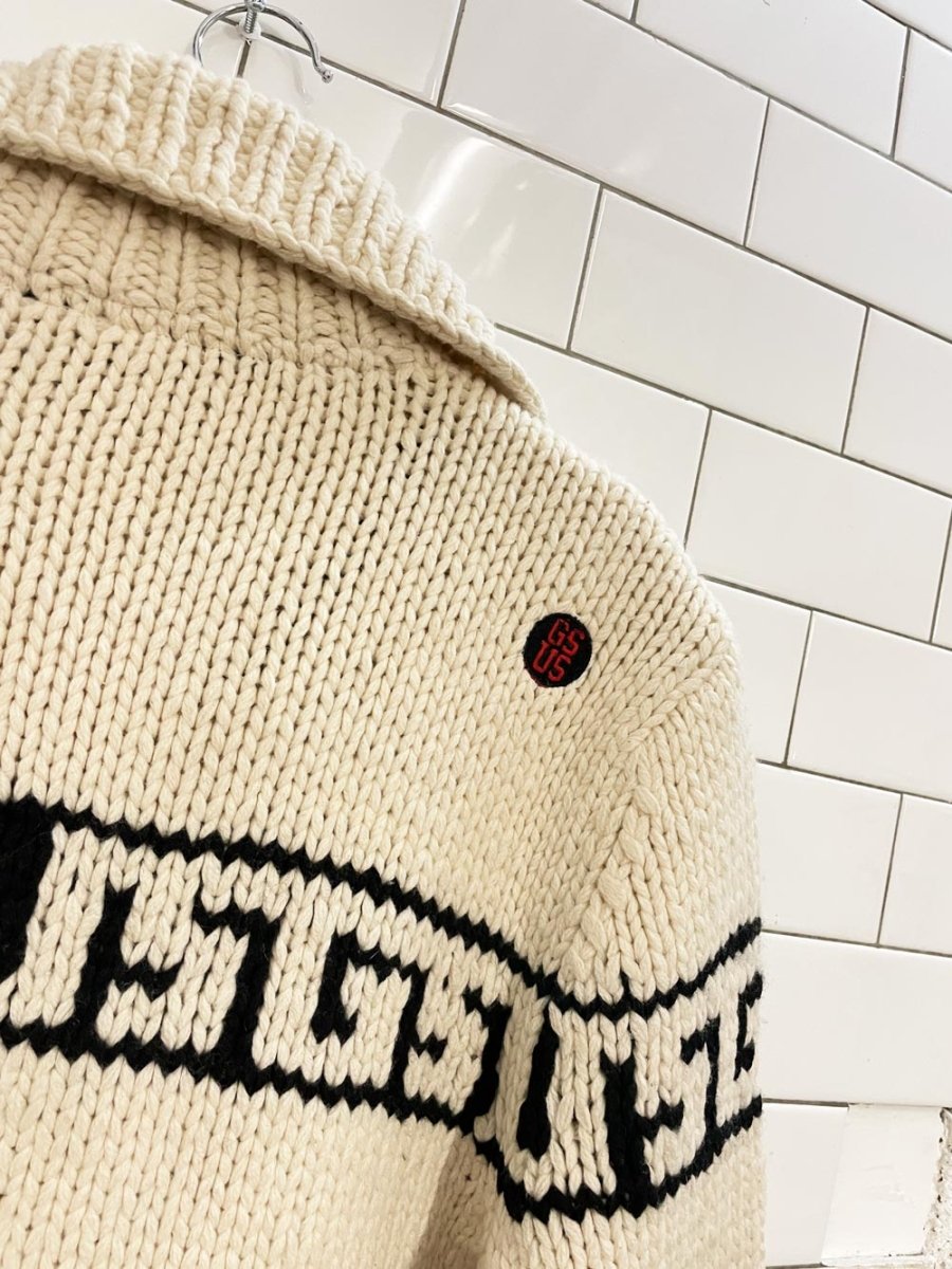 gsus wool - blend cowichan cardigan sweater - good market thrift store