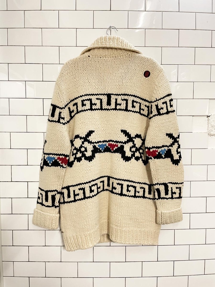 gsus wool - blend cowichan cardigan sweater - good market thrift store