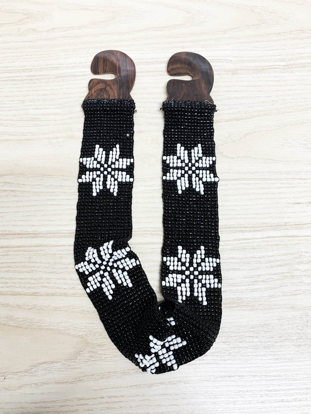 handmade beaded wooden floral stretch belt