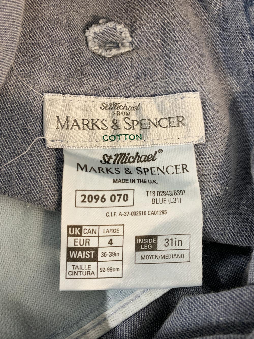 vintage 90s mark & spencer relaxed denim cottage pants