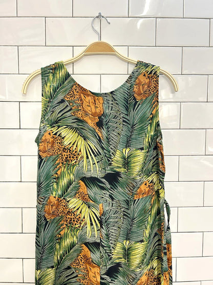 vintage 90s jessica jungle scene maxi dress - good market thrift store