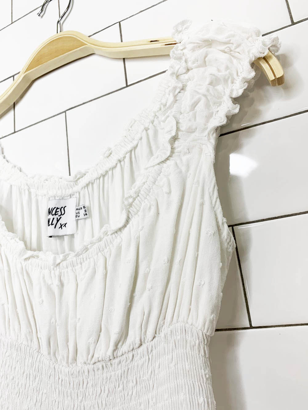 princess polly love galore tiered off shoulder romper