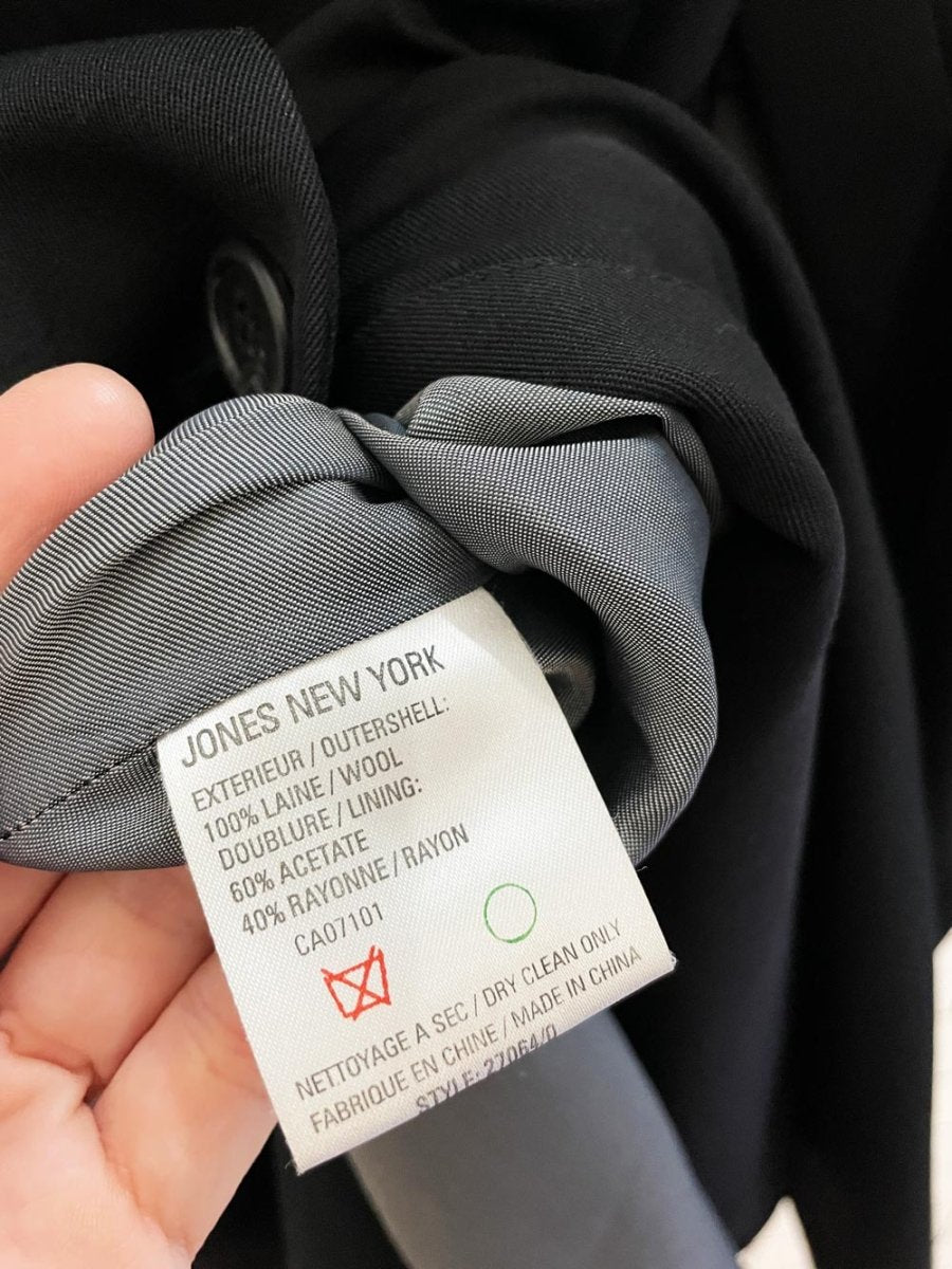 vintage 00s jones new york 100% wool minimal box pleat jacket - good market thrift store