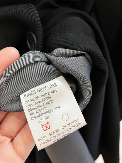 vintage 00s jones new york 100% wool minimal box pleat jacket - good market thrift store