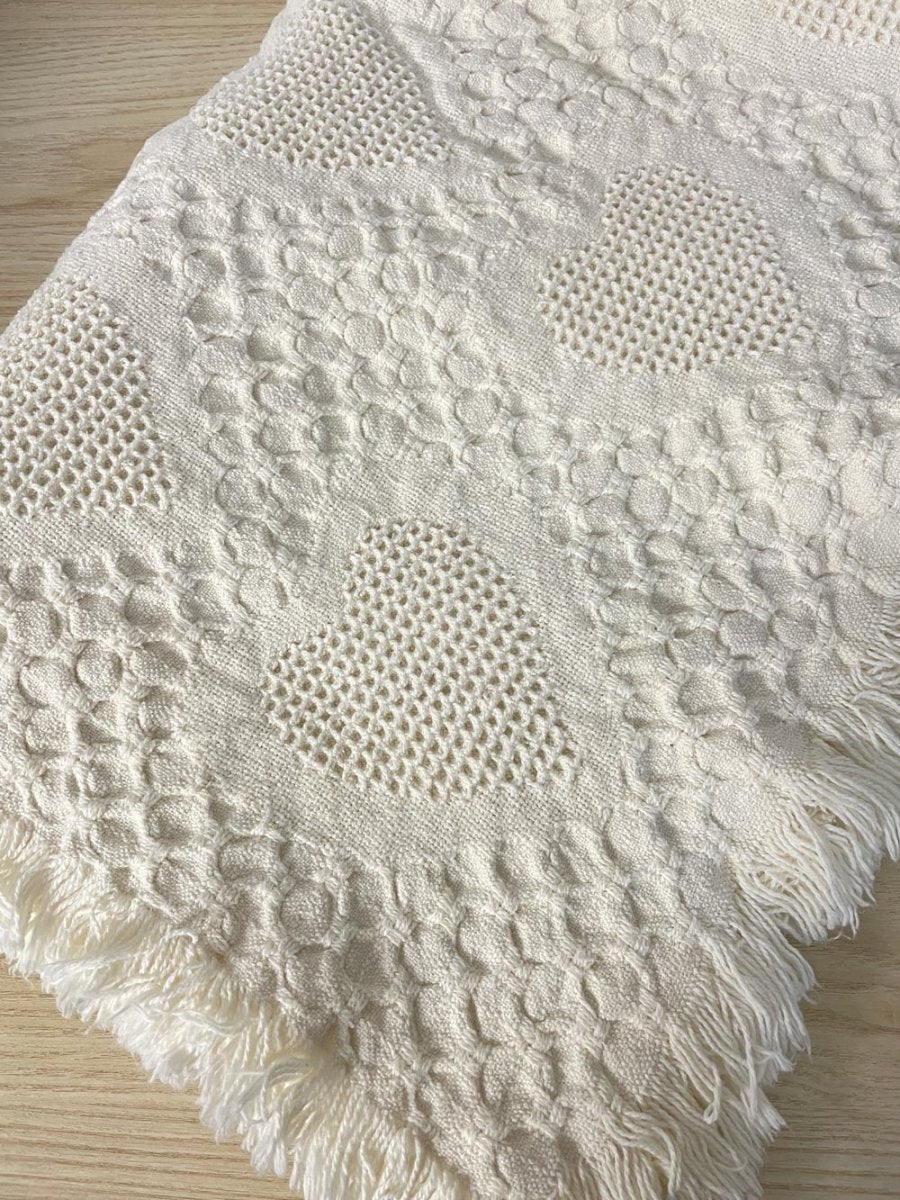 vintage 00s country heart woven throw - good market thrift store