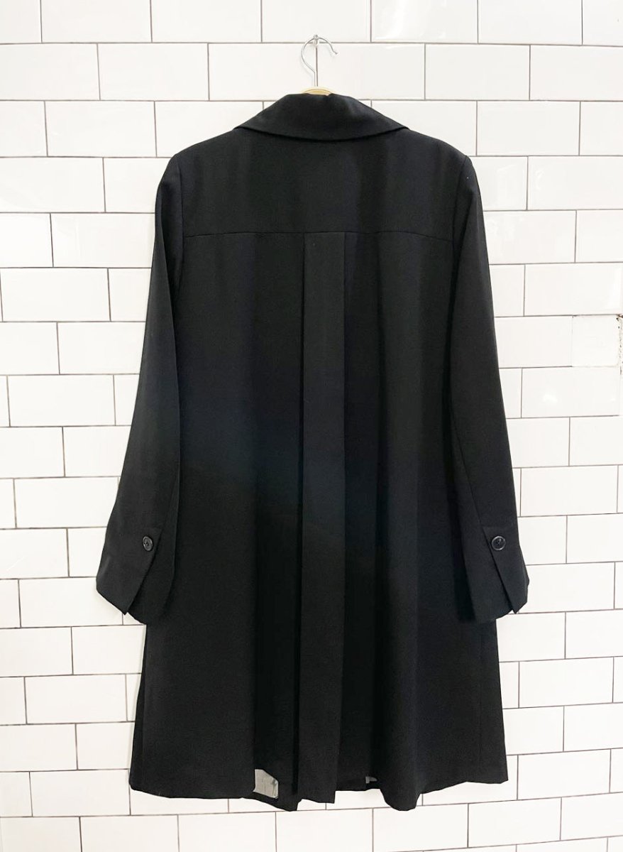 vintage 00s jones new york 100% wool minimal box pleat jacket - good market thrift store