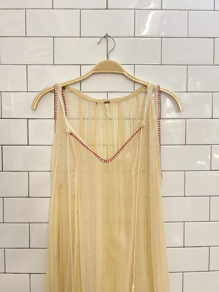 free people full of love boho mesh lace maxi dress - good market thrift store