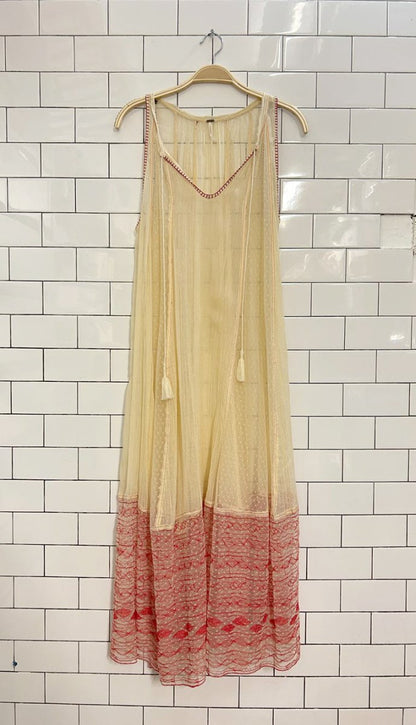 free people full of love boho mesh lace maxi dress - good market thrift store