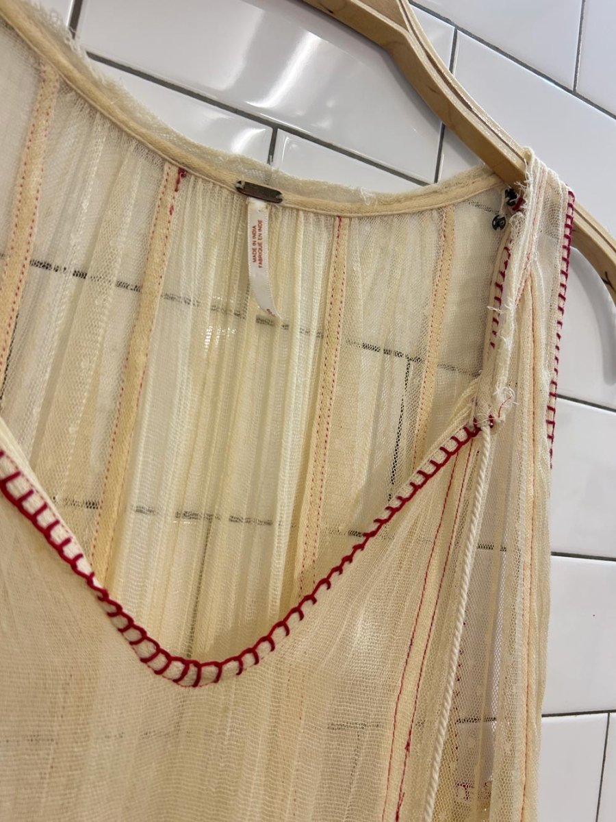 free people full of love boho mesh lace maxi dress - good market thrift store