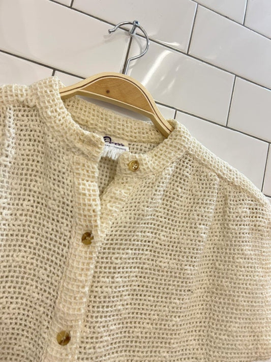 vintage 70s crochet sleeveless mini dress cover up - good market thrift store