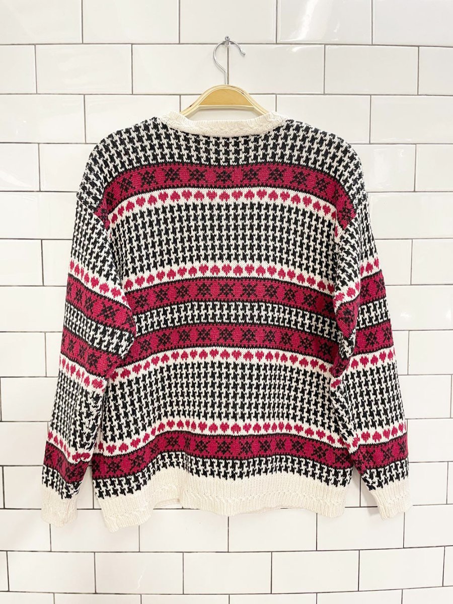 vintage northern isles scottie houndstooth + hearts knit sweater - good market thrift store